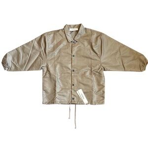 NWT Fear of God Essentials Kids Wood Logo Patch Drawstring Hem Jacket Size: 10